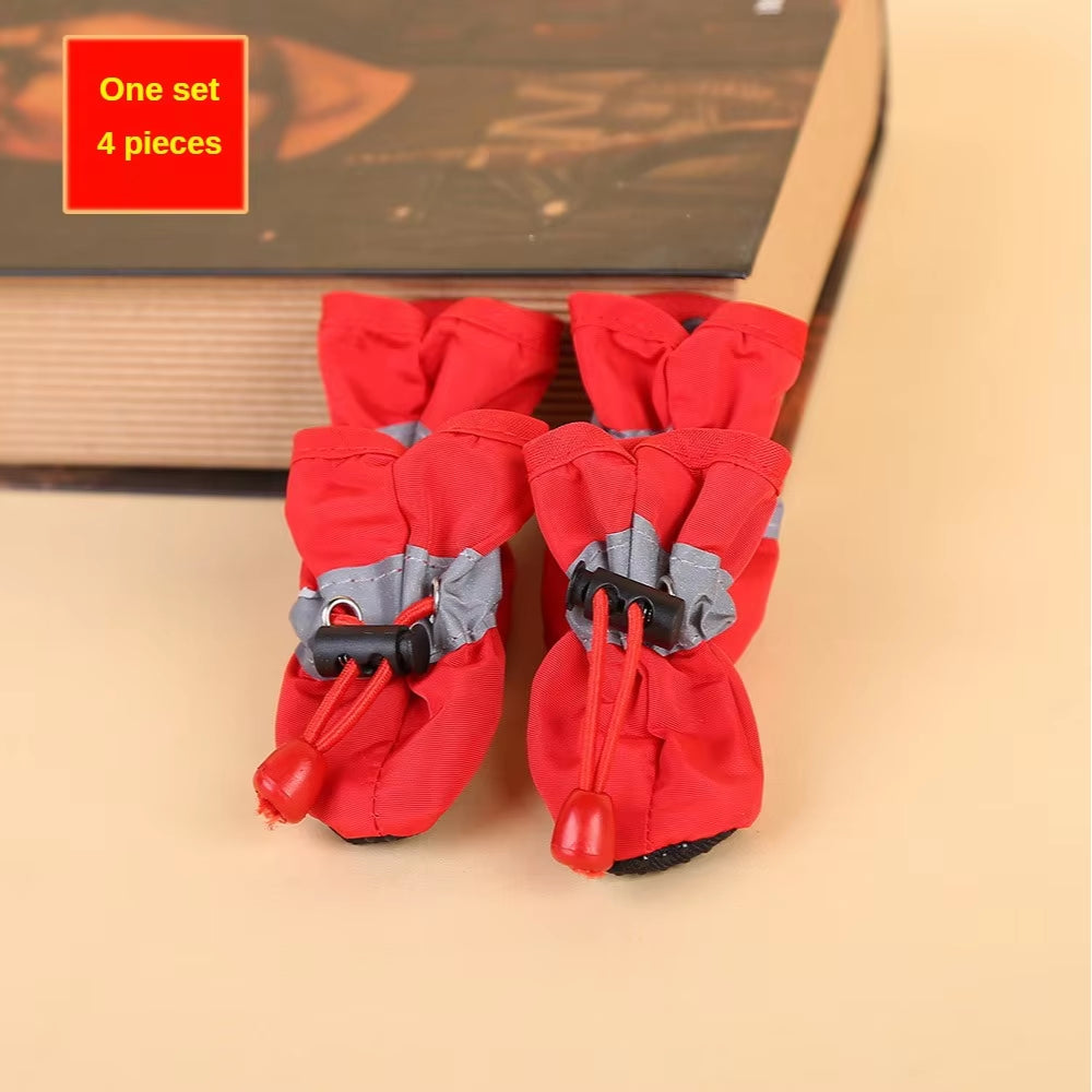 Water-Resistant Dog Shoes for Small Dogs - Protect Your Pet's Paws! 4 Pack of Outdoor Rain Boots for Dogs