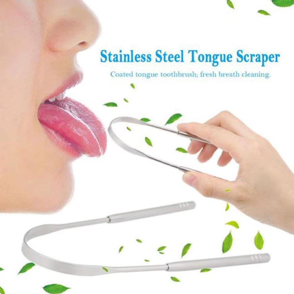 The Tongue Scraper - Remove Bad Breath! Stainless Steel Oral Hygiene Care Tool