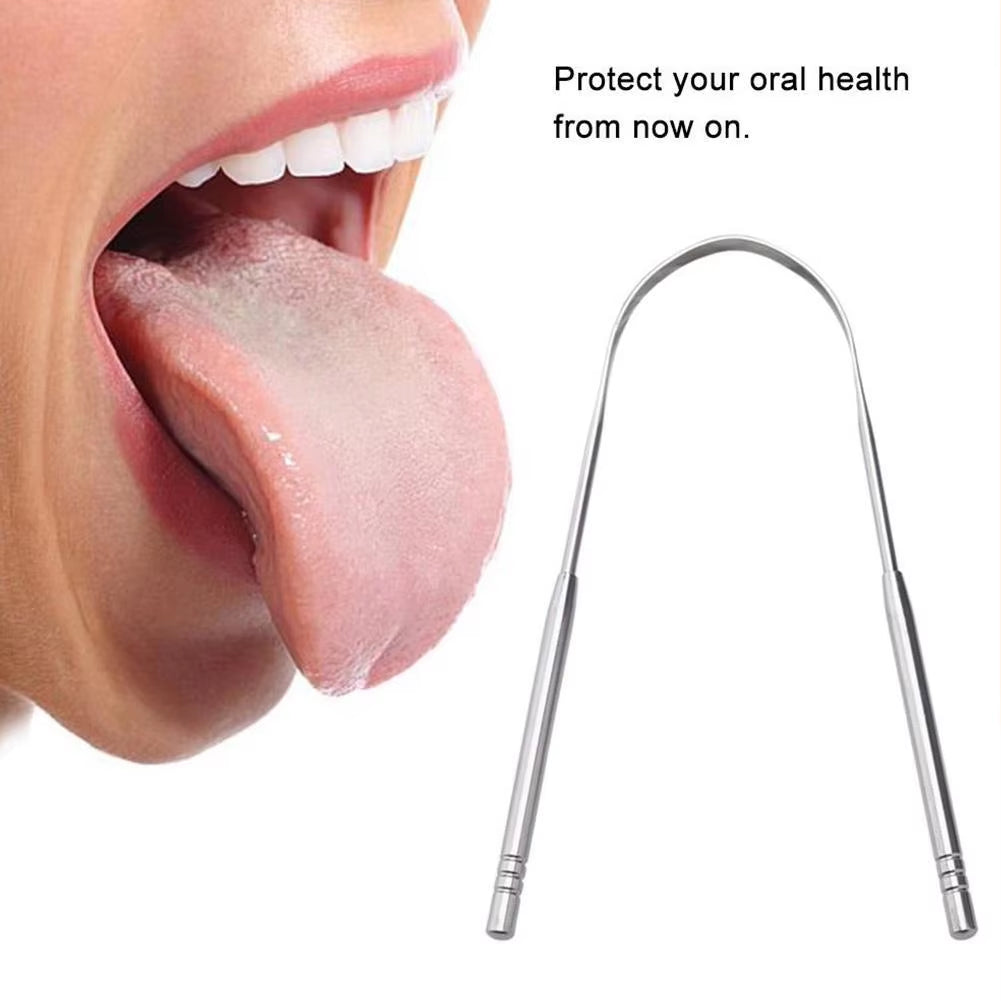 The Tongue Scraper - Remove Bad Breath! Stainless Steel Oral Hygiene Care Tool