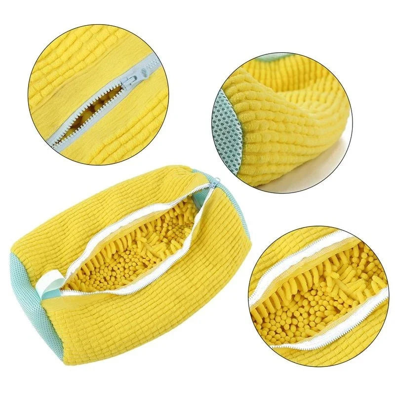 Effortless Shoe Care: 1/2PCS Cotton Washing Bag for Shoes & Clothes - Anti-Deformation & Dirt Removal Organizer