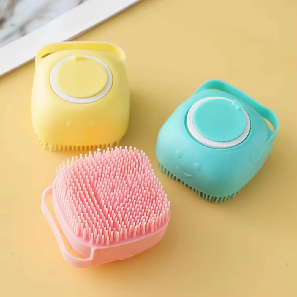 Bath Massage Brush for Dogs & Cats - Brush & Soap in One! Silicone Brush Accessory