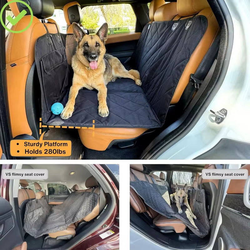 Dog & Cat Car Seat Cover - Protect Your Car's Interior! Waterproof Back Seat Row Dog & Cat Hammock - Nonslip Cover Safety Cushion 