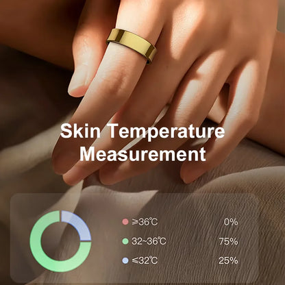 The Hack Book Smart Ring - Sleep Apnea Monitoring + Health & Temperature Monitoring for Men & Women - Waterproof - for Android & iOS