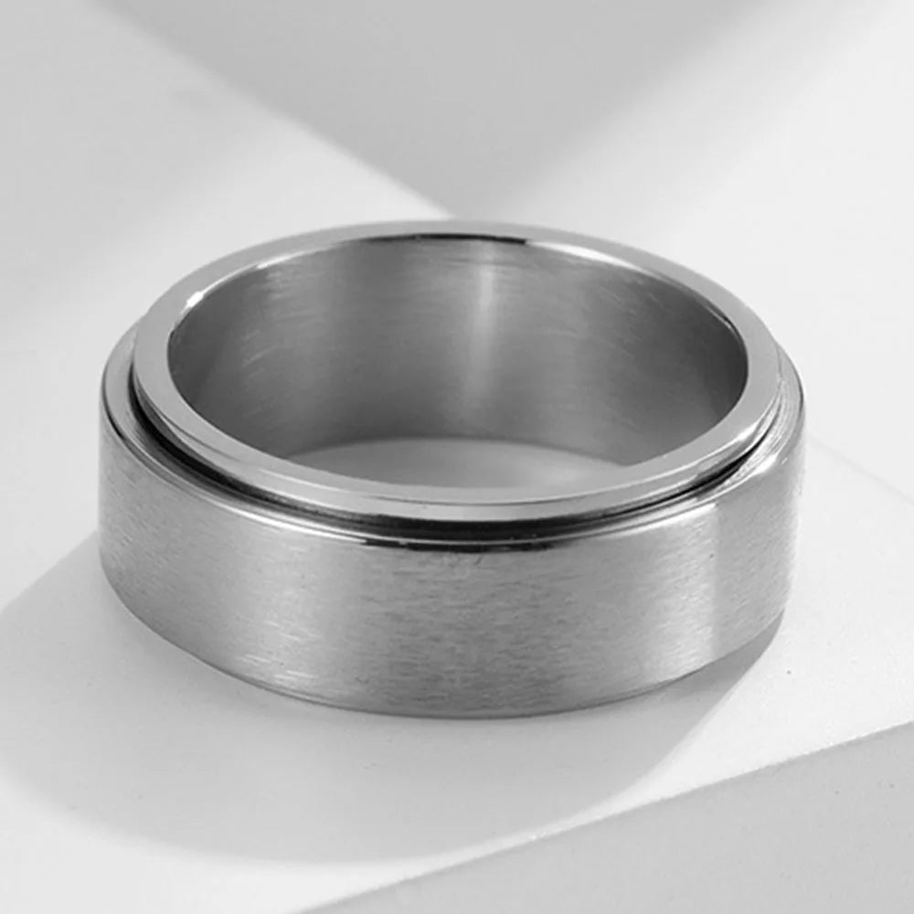 Fidget Spinner Ring - Curb Your Anxiety! Smooth Rotating Ring for Men & Women - Anti-Stress Ring