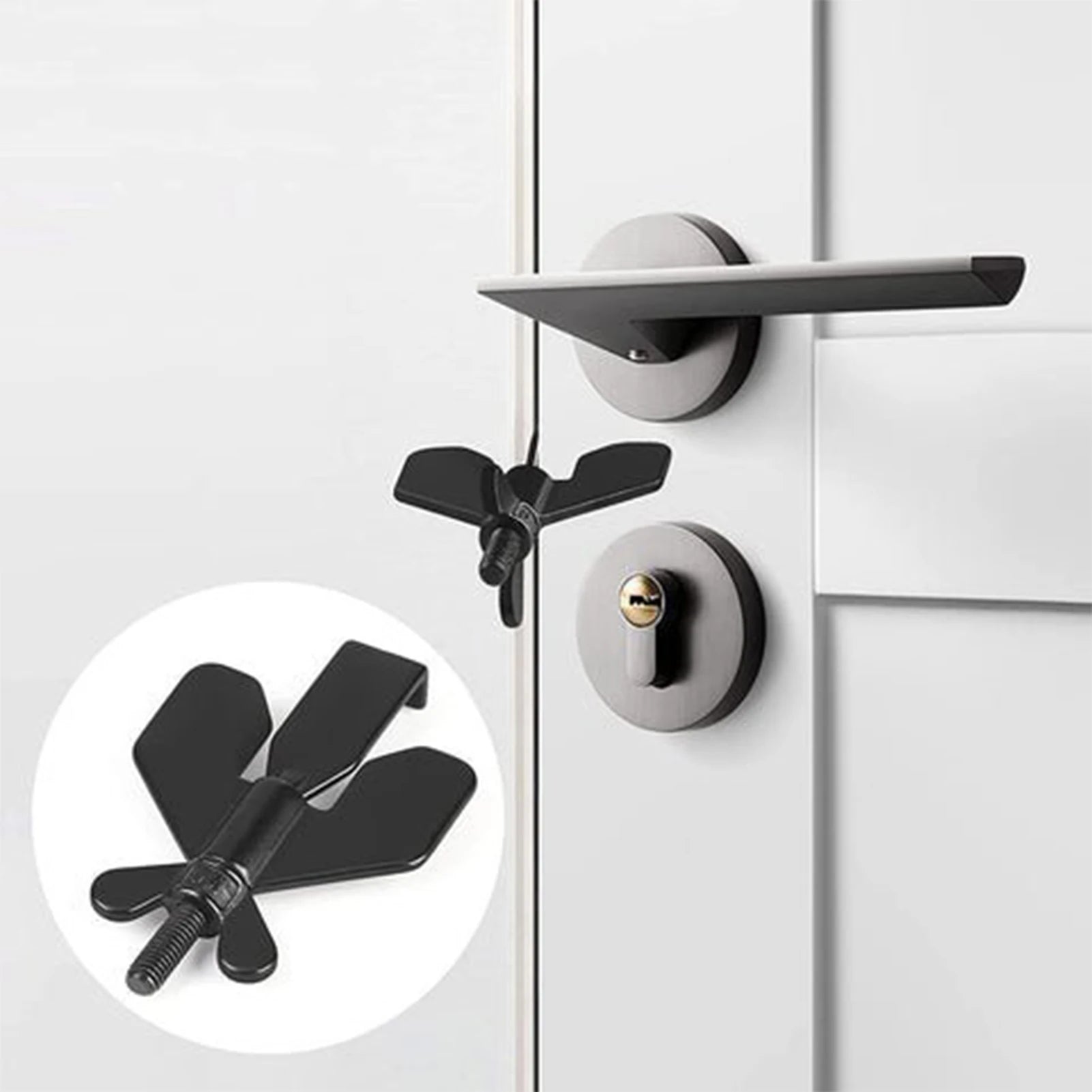 Portable Door Lock - Keep Strangers Out! Stainless Steel Privacy Extra Security Lock - Anti-Theft Travel Safety Lock - Inside Door Locker for Traveling