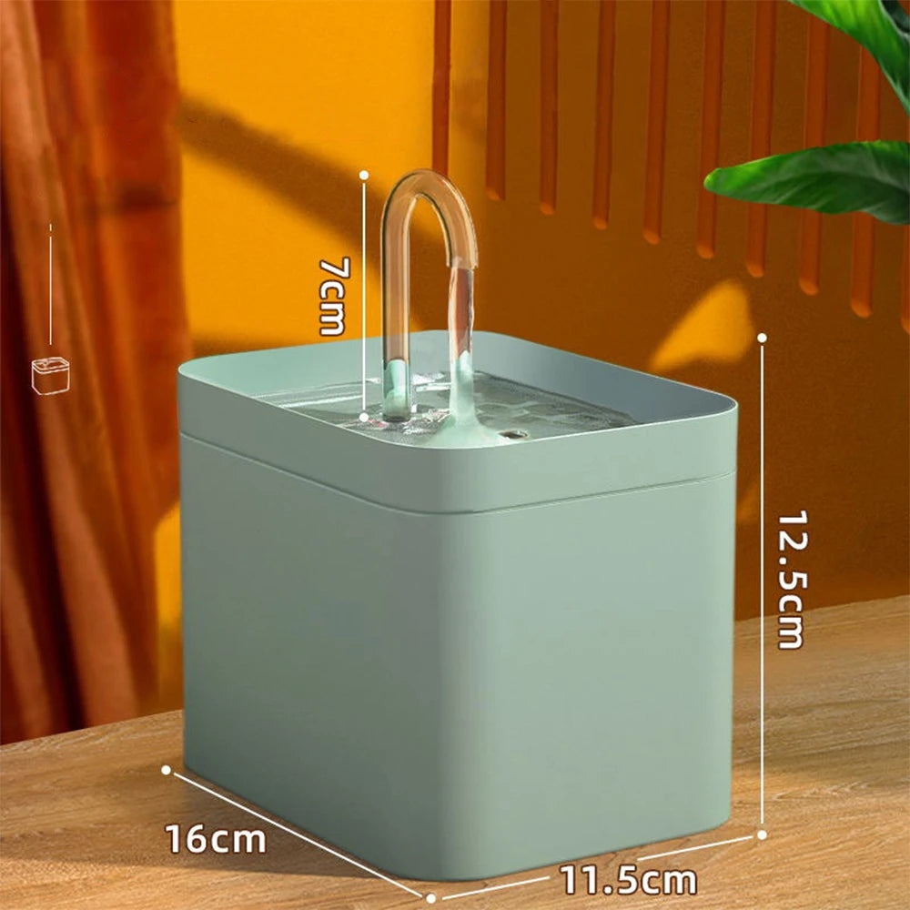 The Pet Water Fountain - Ultra Quiet! 1.5L Smart Automatic Water Dispenser for Cats & Dogs - Burnout Prevention Pump Recirculate Filtrin