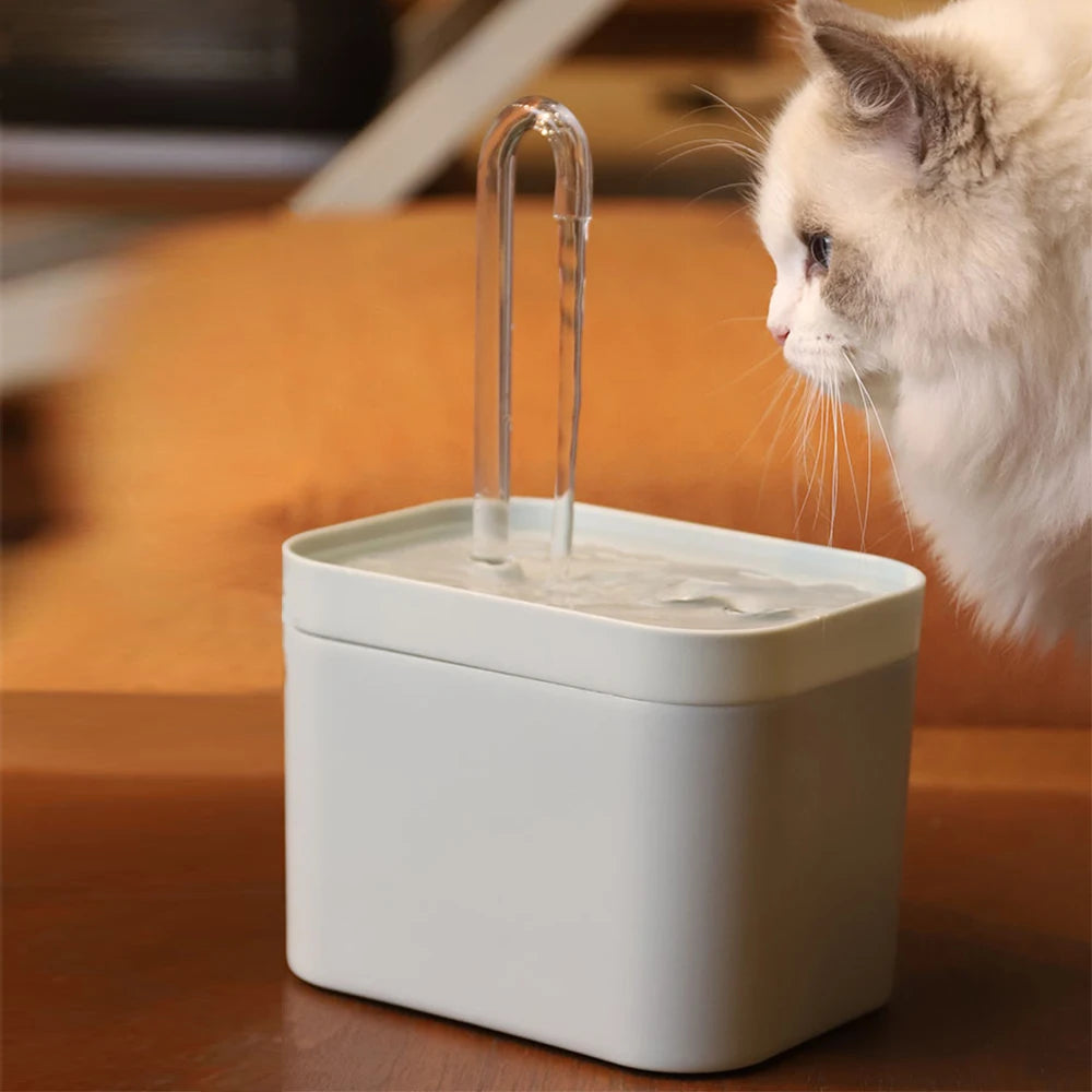 The Pet Water Fountain - Ultra Quiet! 1.5L Smart Automatic Water Dispenser for Cats & Dogs - Burnout Prevention Pump Recirculate Filtrin