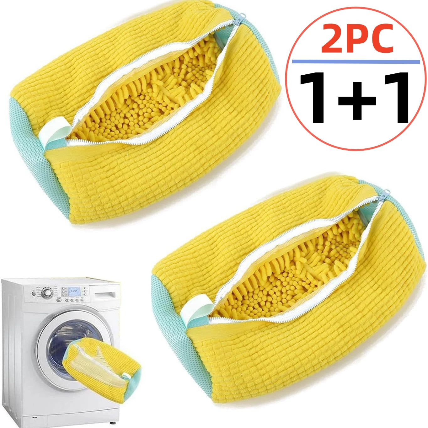 Effortless Shoe Care: 1/2PCS Cotton Washing Bag for Shoes & Clothes - Anti-Deformation & Dirt Removal Organizer