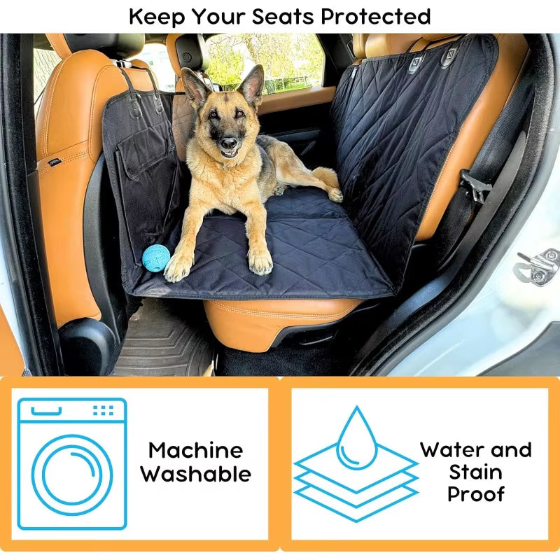 Dog & Cat Car Seat Cover - Protect Your Car's Interior! Waterproof Back Seat Row Dog & Cat Hammock - Nonslip Cover Safety Cushion 